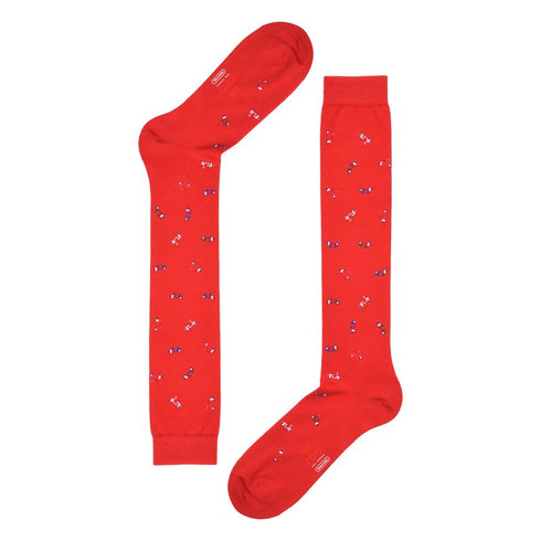 Calza Uomo lunga Italian Icon con moto Rosso RED SOCKS- Francavilla Moda